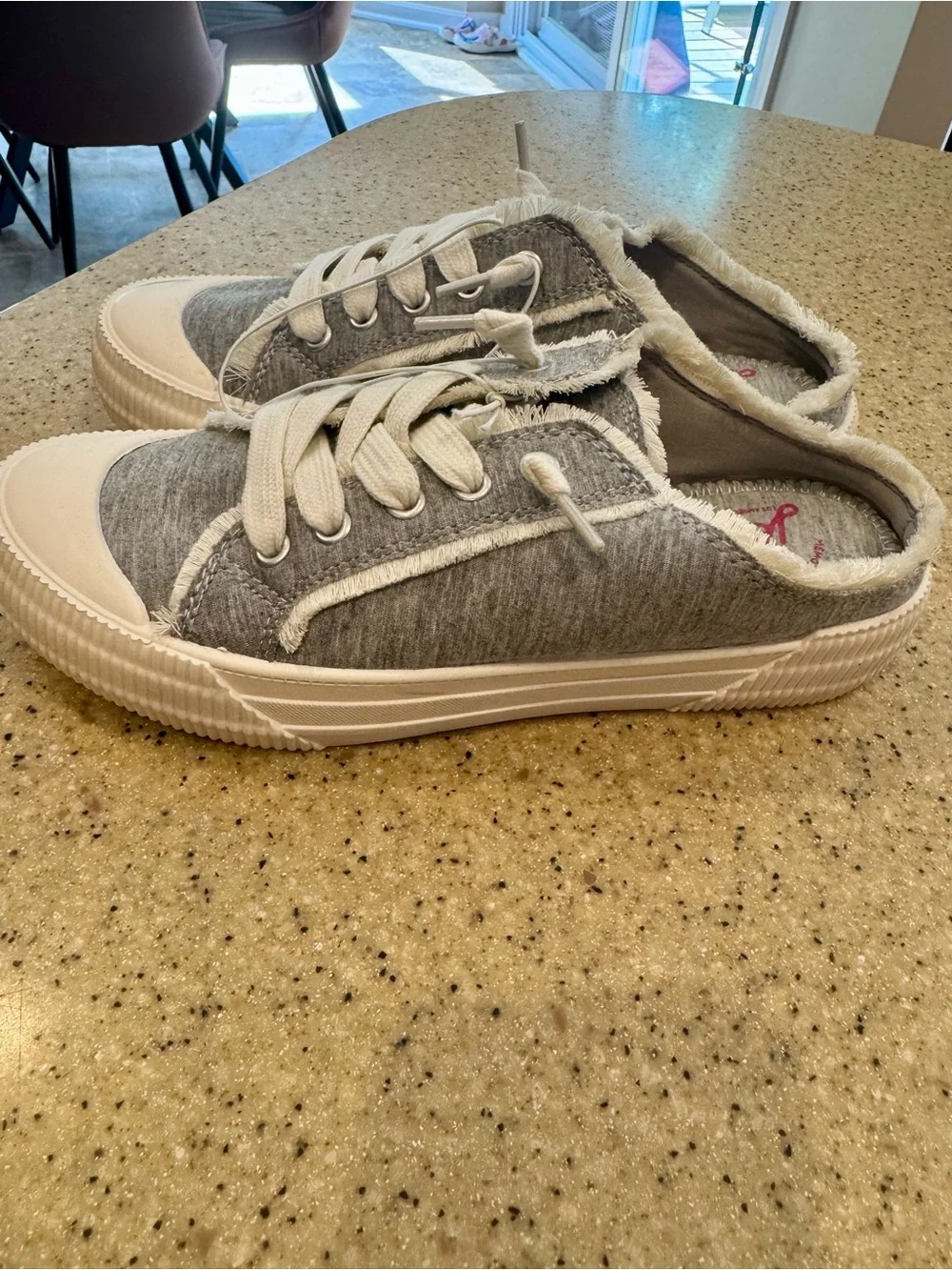 Jellypop Gray and White Women's Slip-in Lace-Up Sneakers